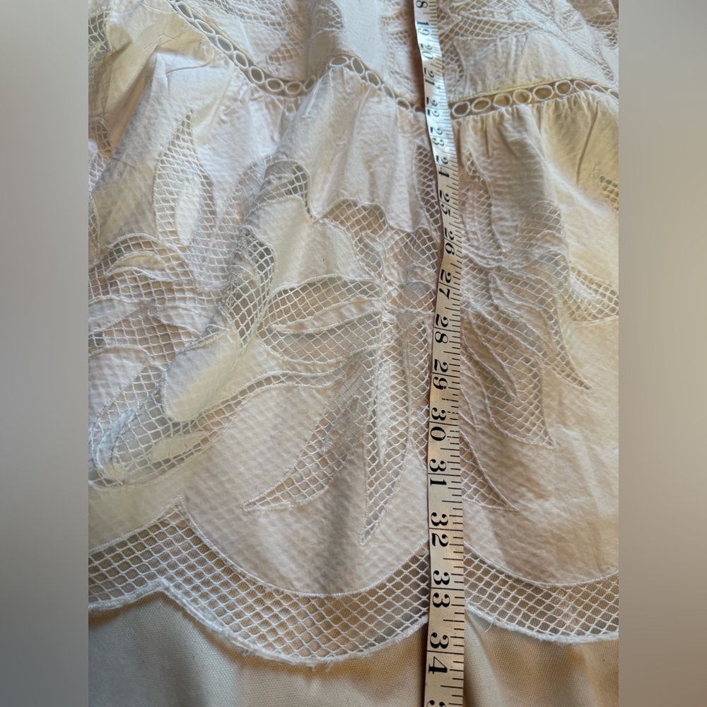 Elegant White Lace Maxi‎ Skirt poplin pull on Chico’s size 12 - Picture 13 of 13